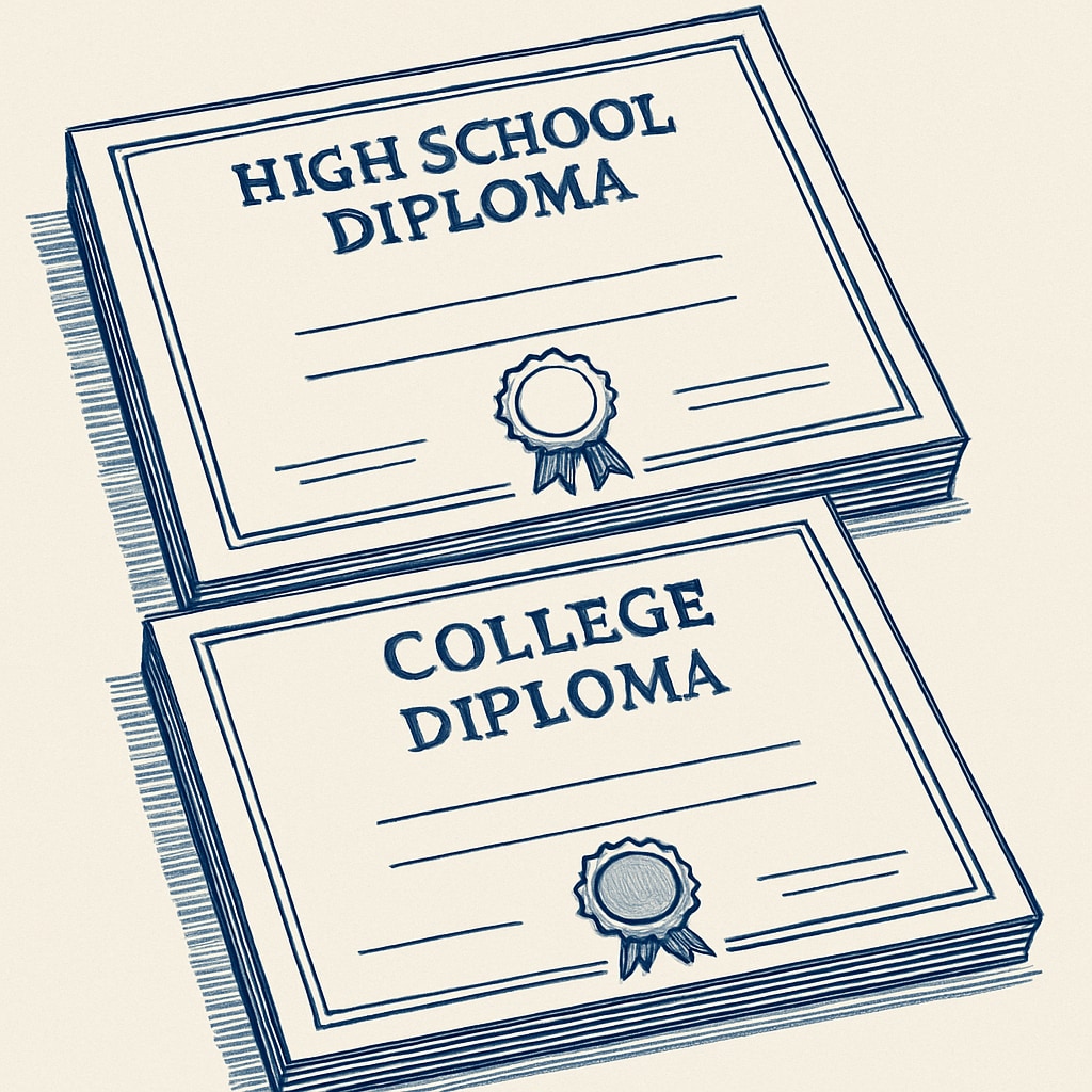 Diplomas showcasing the debate over Arizona's employment policy and education credentials.