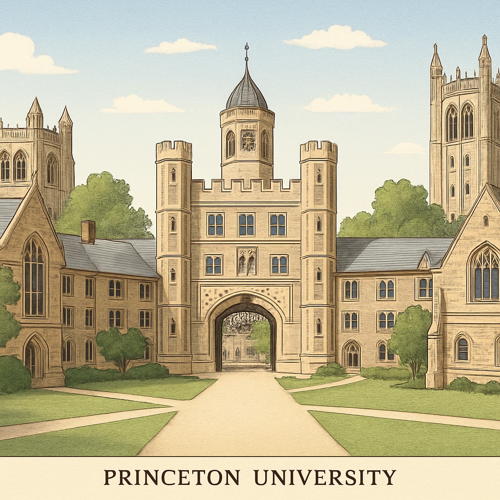 Princeton University campus highlighting its reputation as part of the Ivy League.