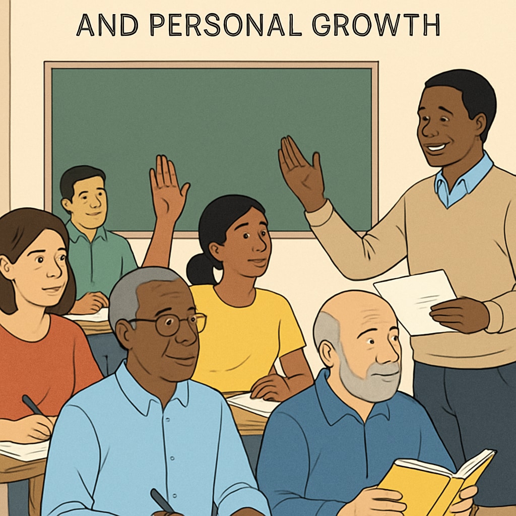 Group of adults in a workshop, symbolizing second chances.