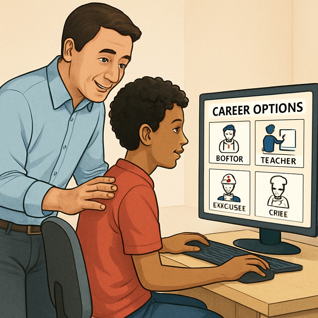 A student exploring alternative pathways and future prospects with a mentor.