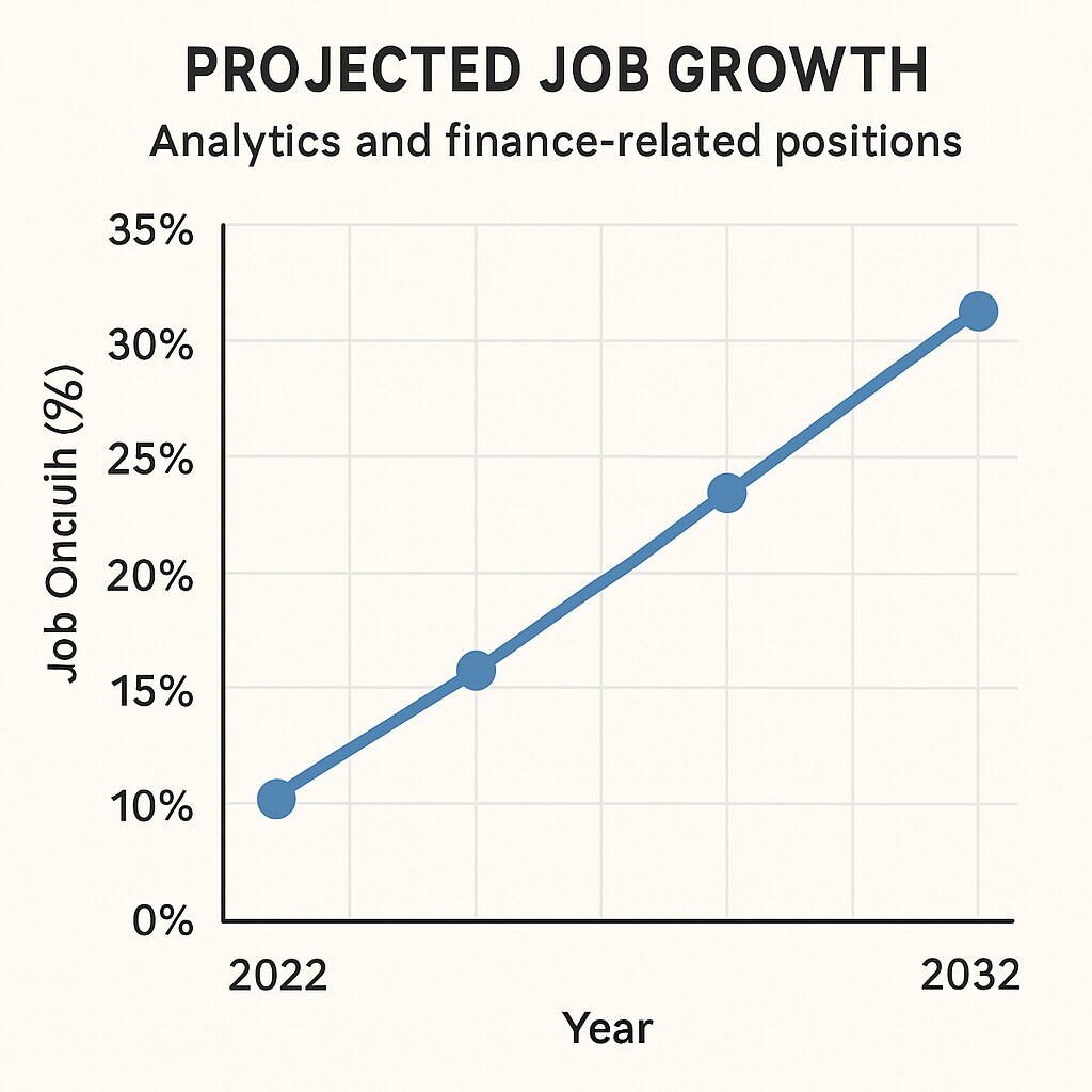 Job growth for business analytics and finance careers.