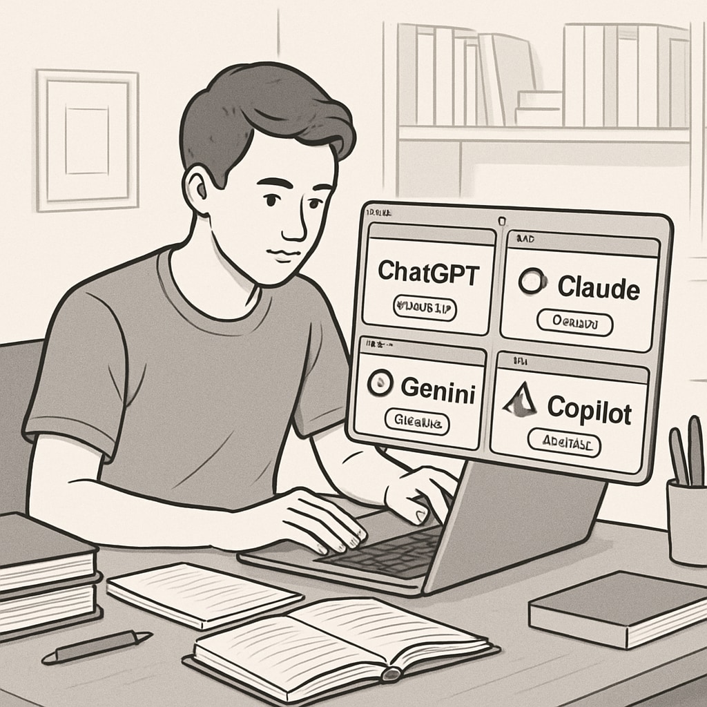 College student using AI tools for academic success and GPA improvement.