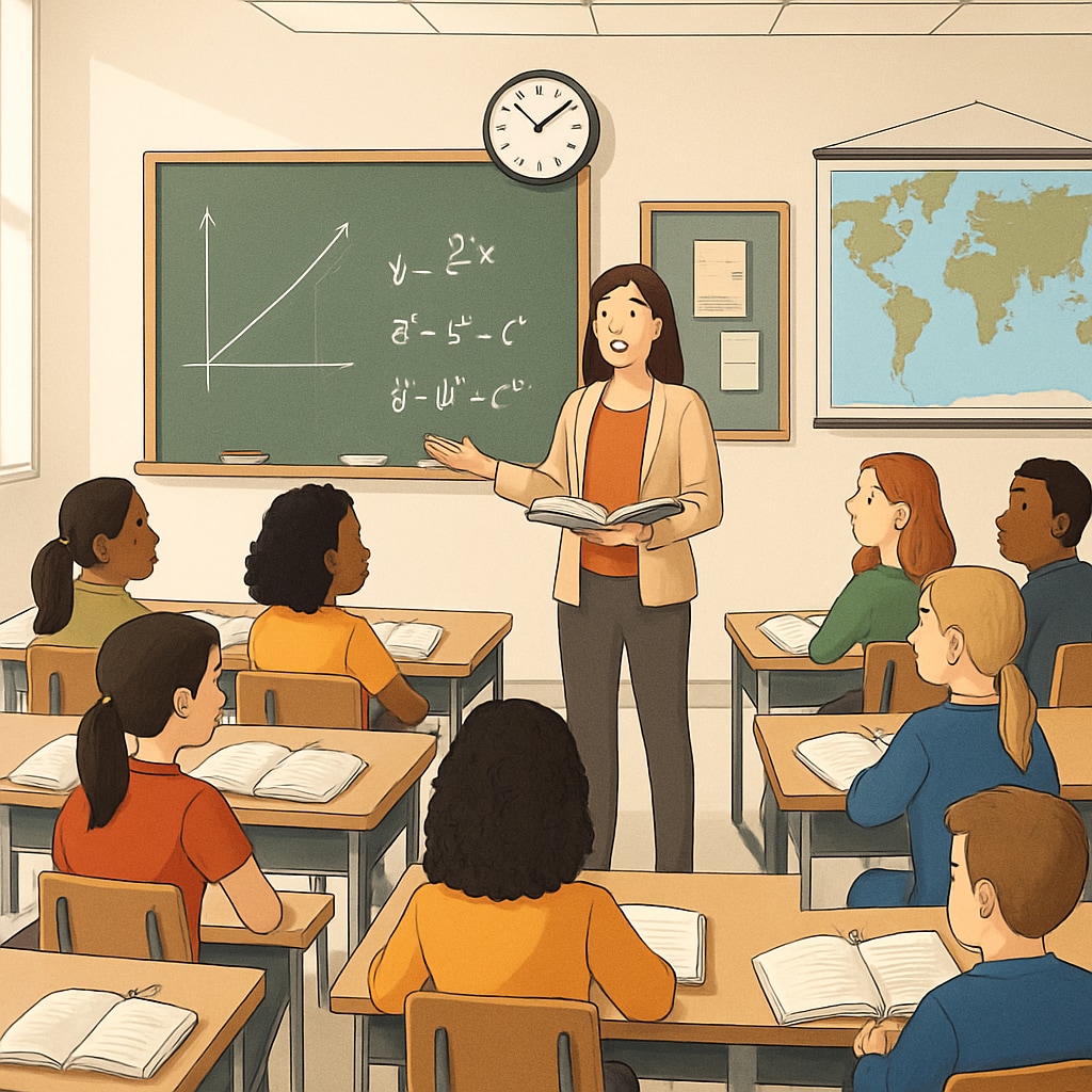 A modern classroom full of engaged students, symbolizing the quality education provided by top-rated school districts. Classroom setting in a top-rated school district, showcasing educational excellence.