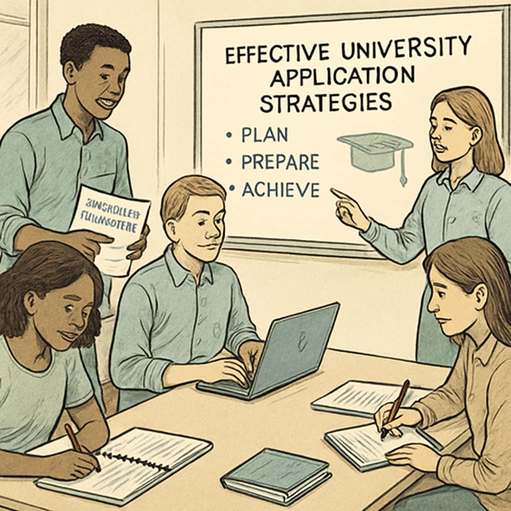 Students attending a workshop on university applications.