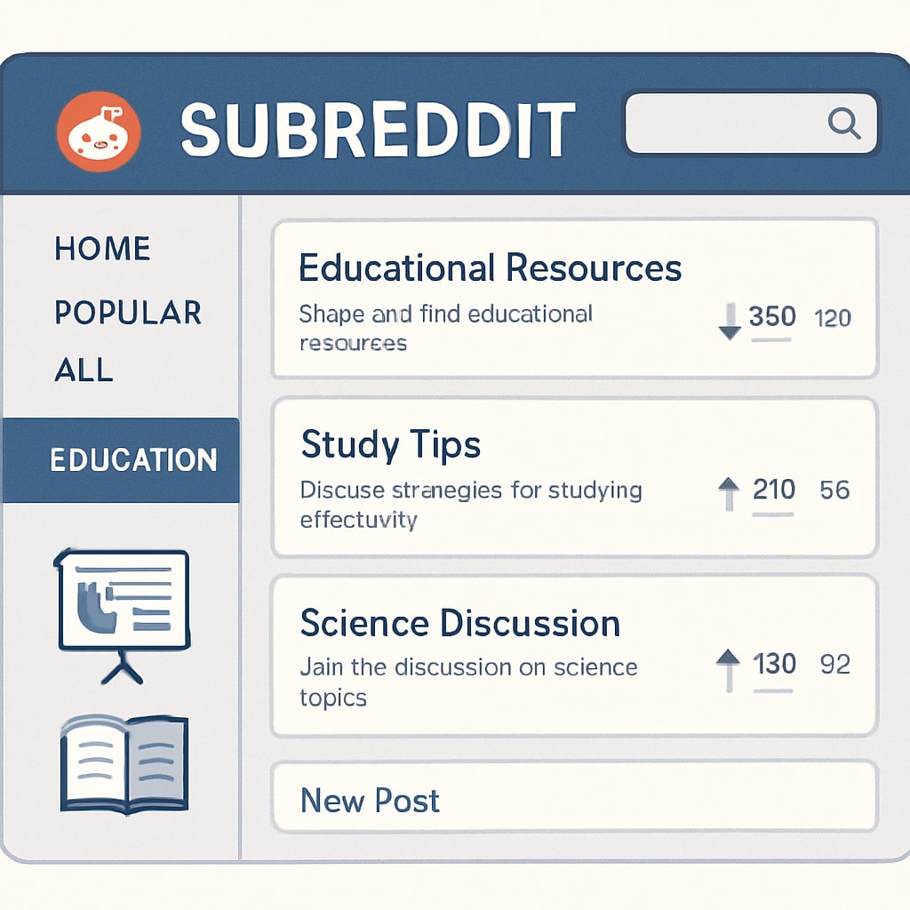 A visually appealing subreddit interface showcasing educational content and active discussions. Subreddit interface displaying educational resources for K12 teachers.