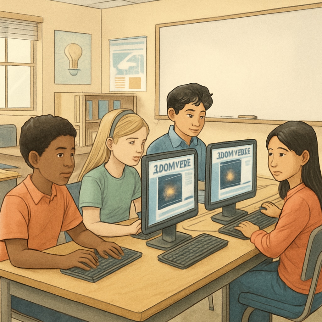 K12 students participating in a Zooniverse citizen science project.