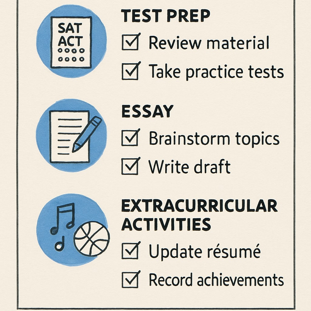 Checklist for college application tasks used by freshmen.
