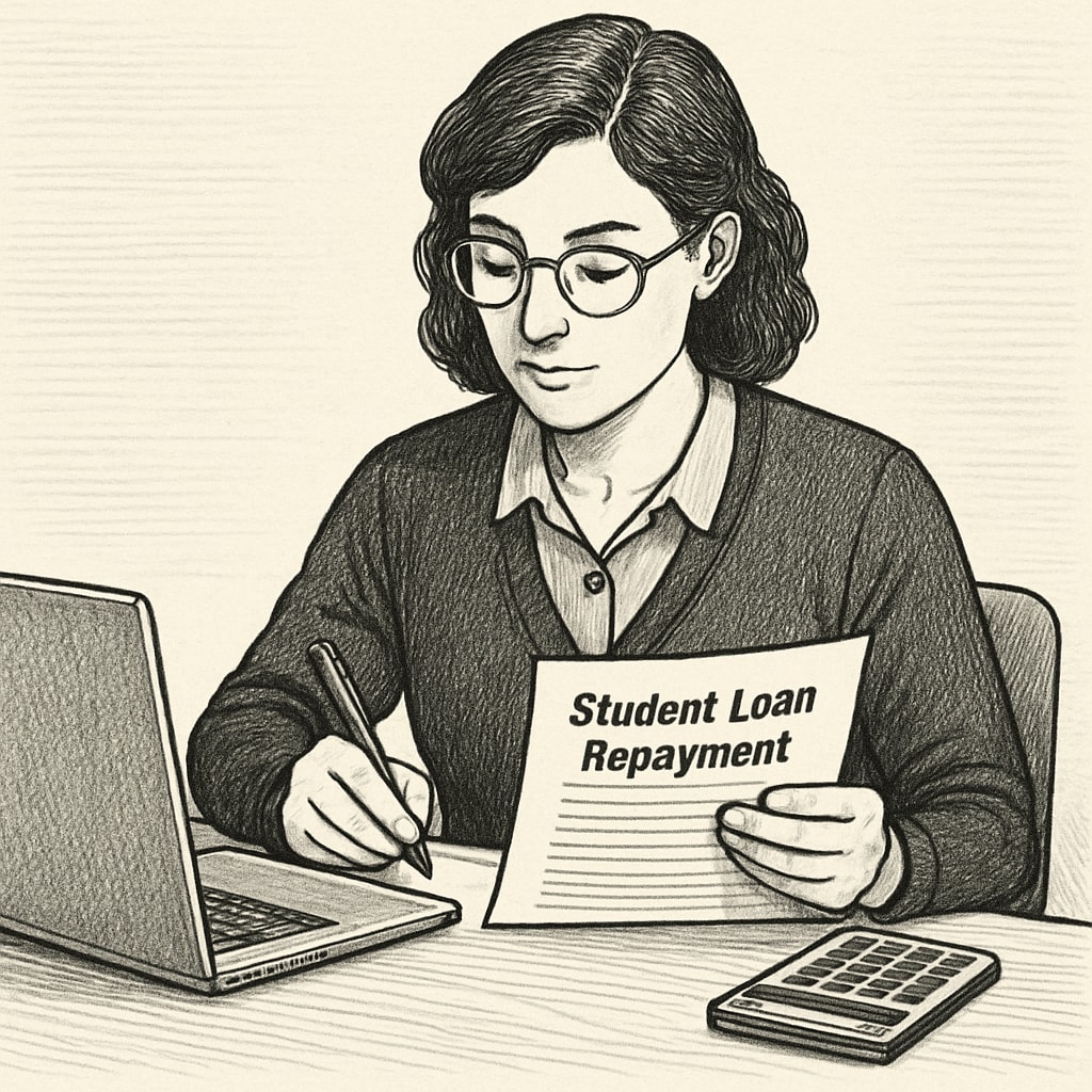 Teacher reviewing student loan documents under SAVE Plan changes.