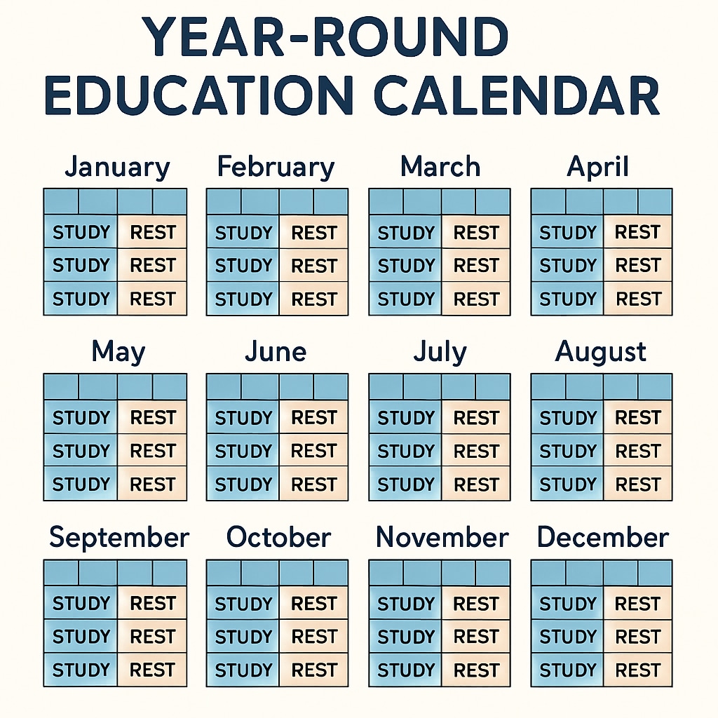 Year-round education schedule calendar