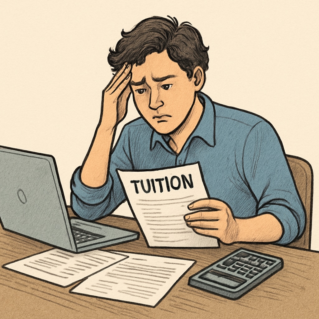 A student facing financial struggles in their final semester of college.