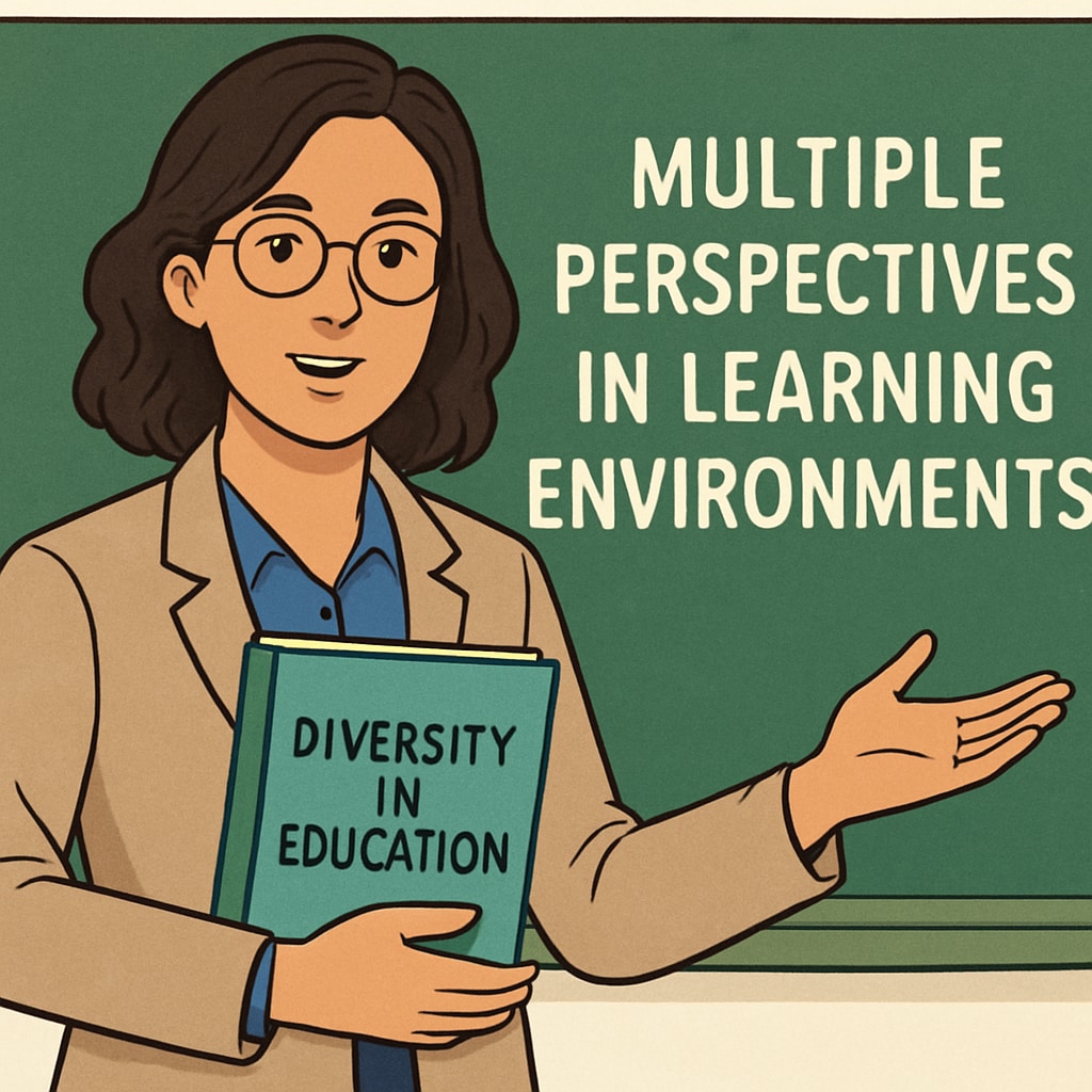 A teacher holding a book titled A teacher with a