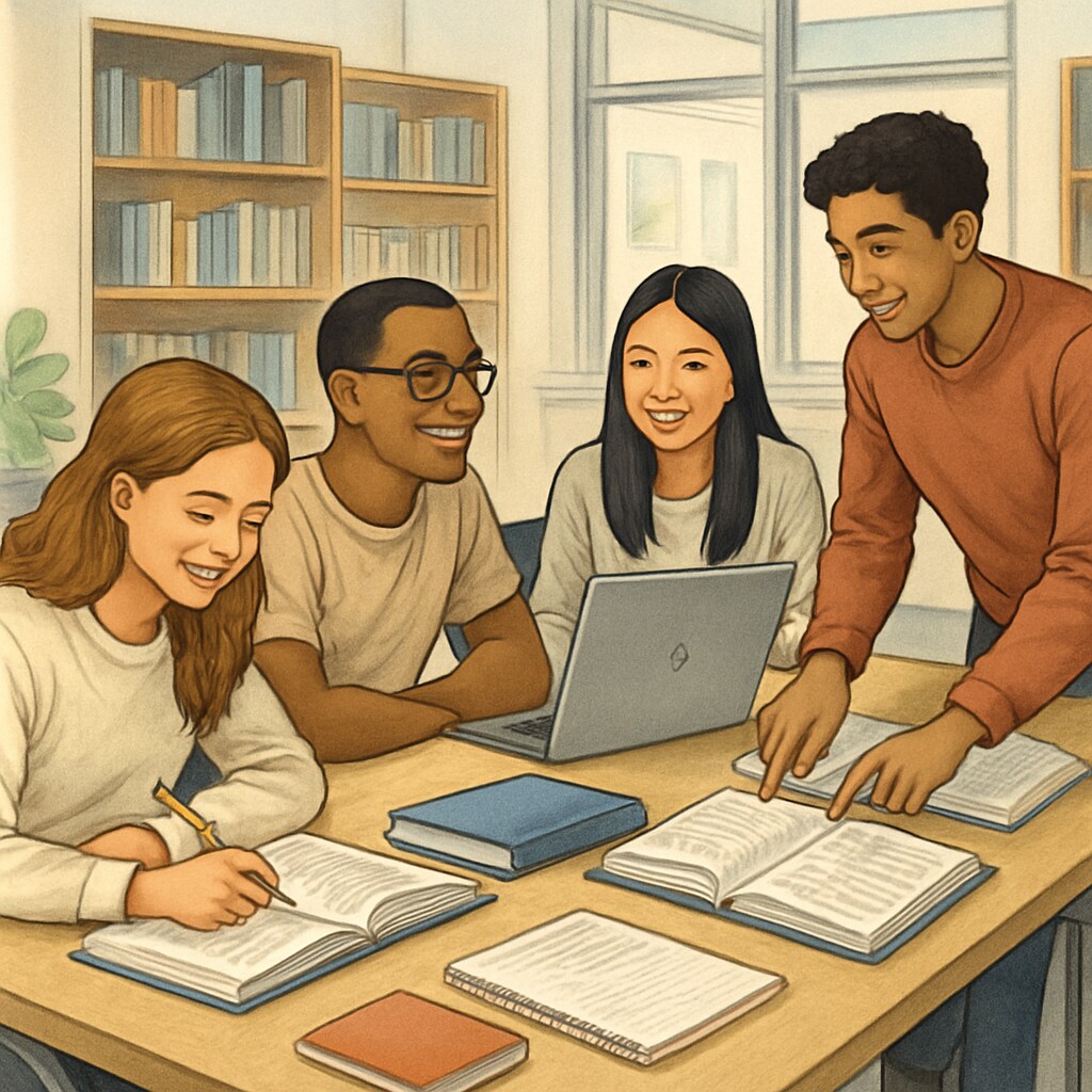 Diverse students at a non-Ivy League school promoting inclusivity.