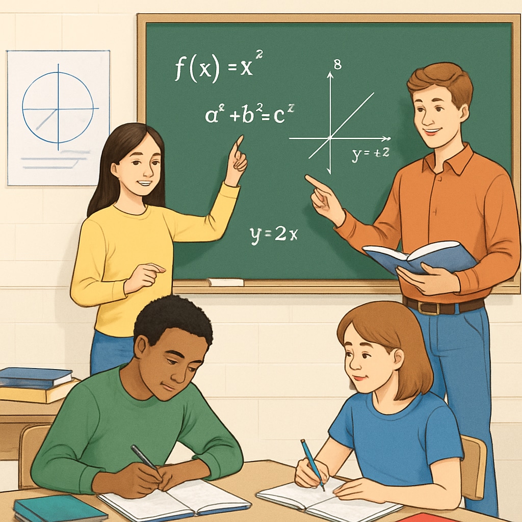 A classroom setting where young adults are engaged in mathematics learning, symbolizing confidence building through foundational education. Young adults learning mathematics in a UK classroom.