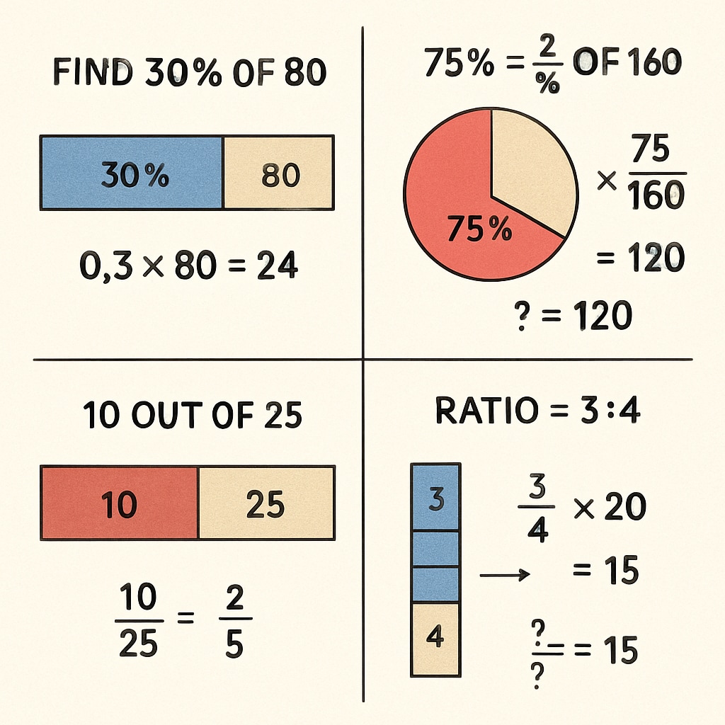 A visually engaging YouTube tutorial on solving percentages and ratios with practical examples, including step-by-step explanations. YouTube tutorial on solving percentages and ratios with practical examples.