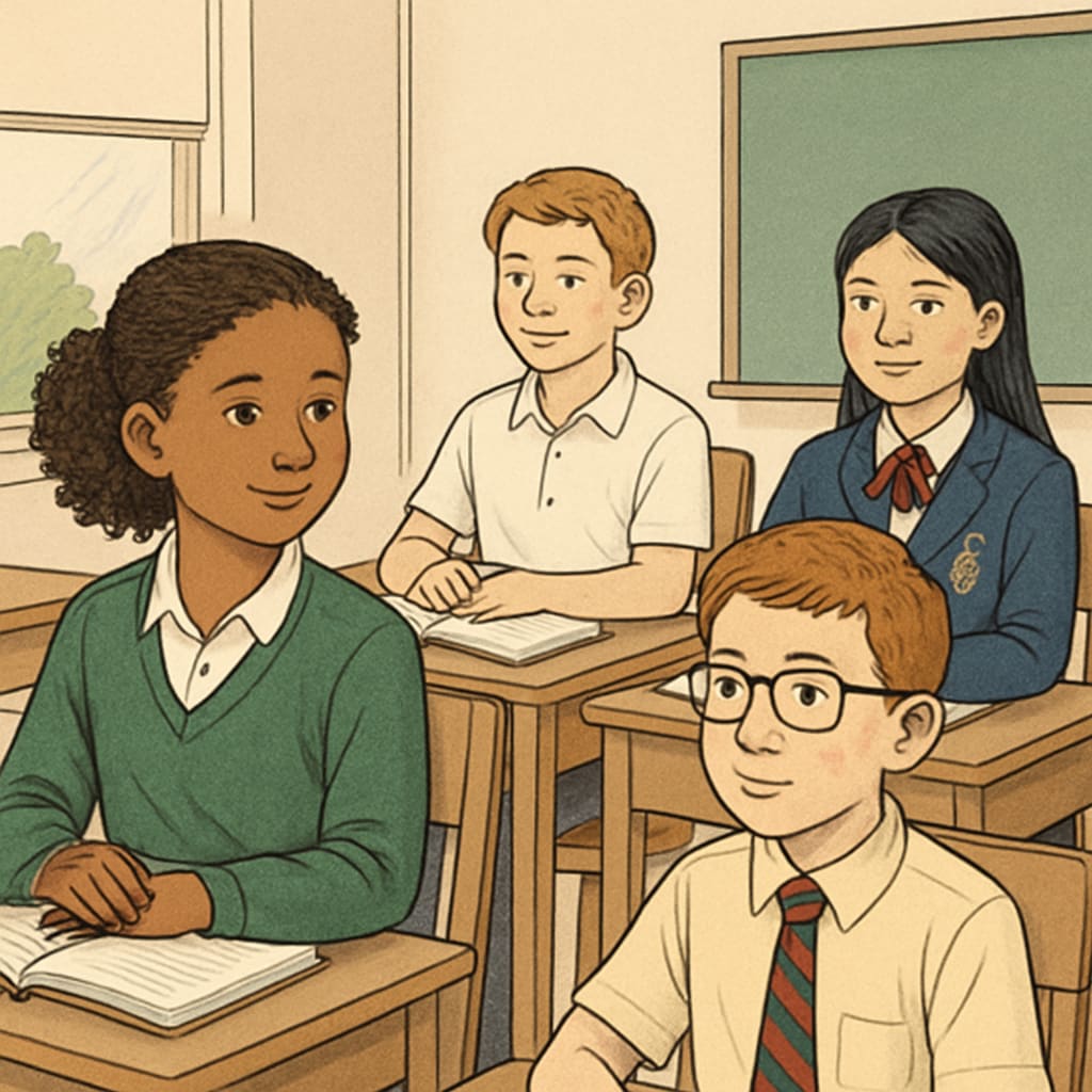 Diverse students in a classroom, representing school choice and equity.