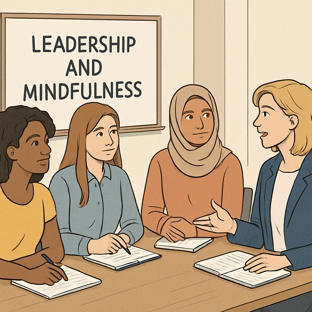 Women entrepreneurs discussing leadership and mindfulness inspired by Sadhguru.