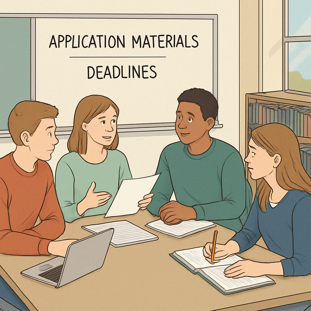 College freshmen discussing application challenges.
