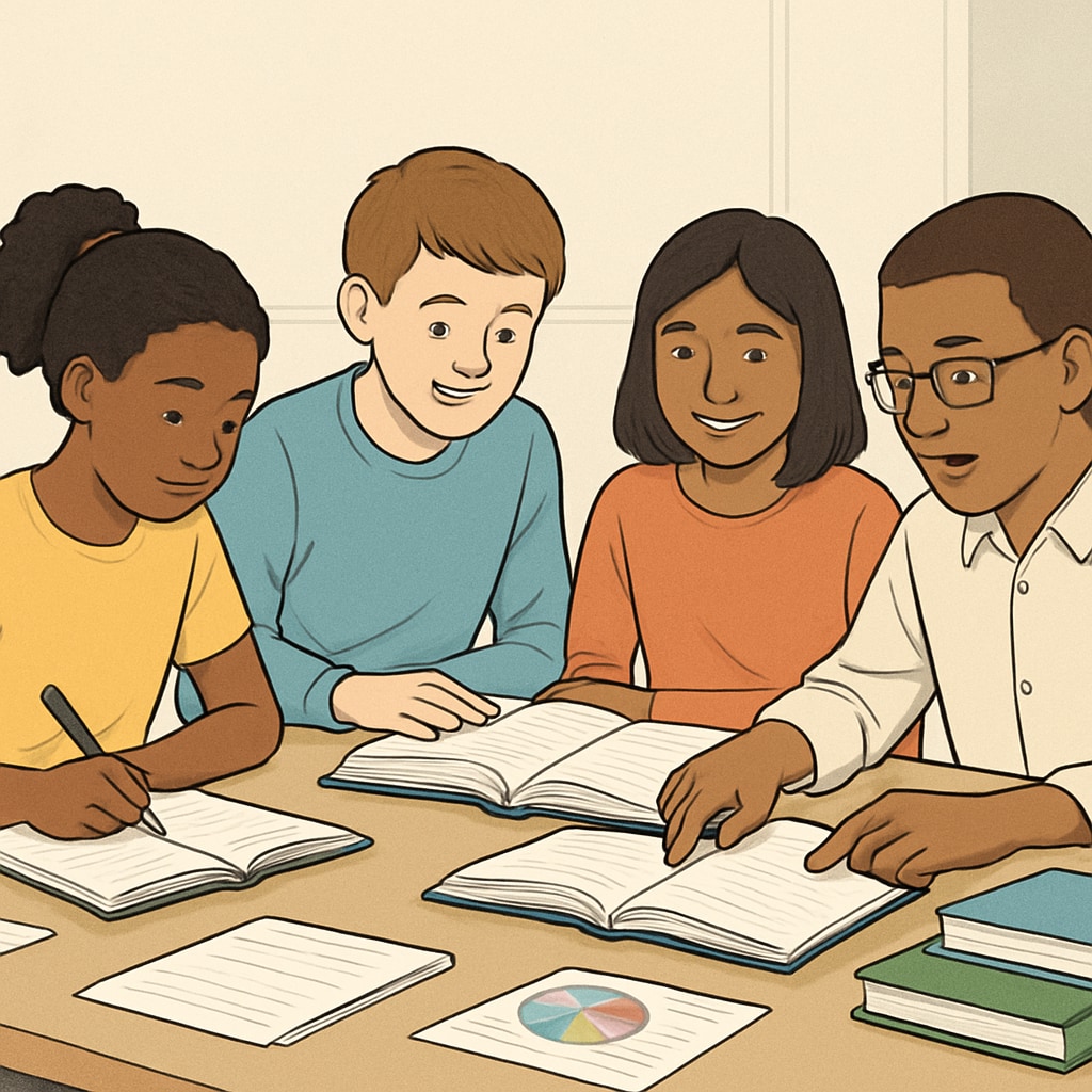 A diverse group of students studying together, symbolizing the importance of inclusivity in education. Diverse students studying together, highlighting inclusivity.