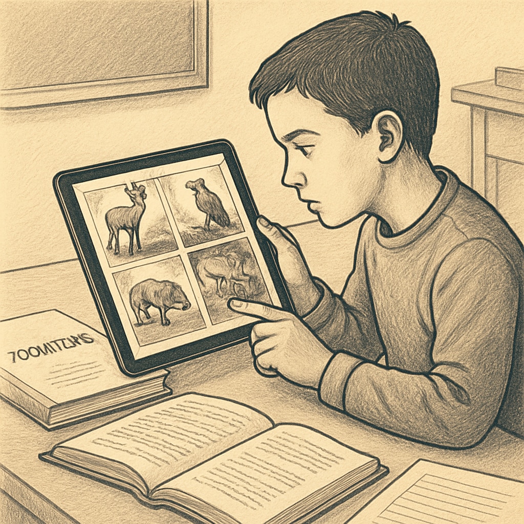 Student analyzing wildlife data in a Zooniverse citizen science project.
