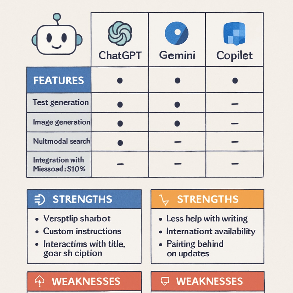Chart showing comparisons of AI tools for K-12 education.