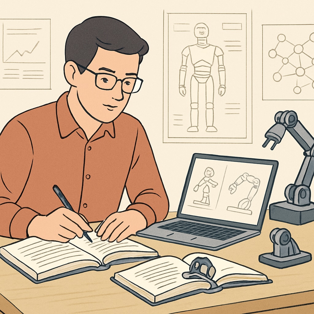 A mechanical engineering student researching artificial intelligence applications in robotics. Engineering student researching AI applications in robotics.