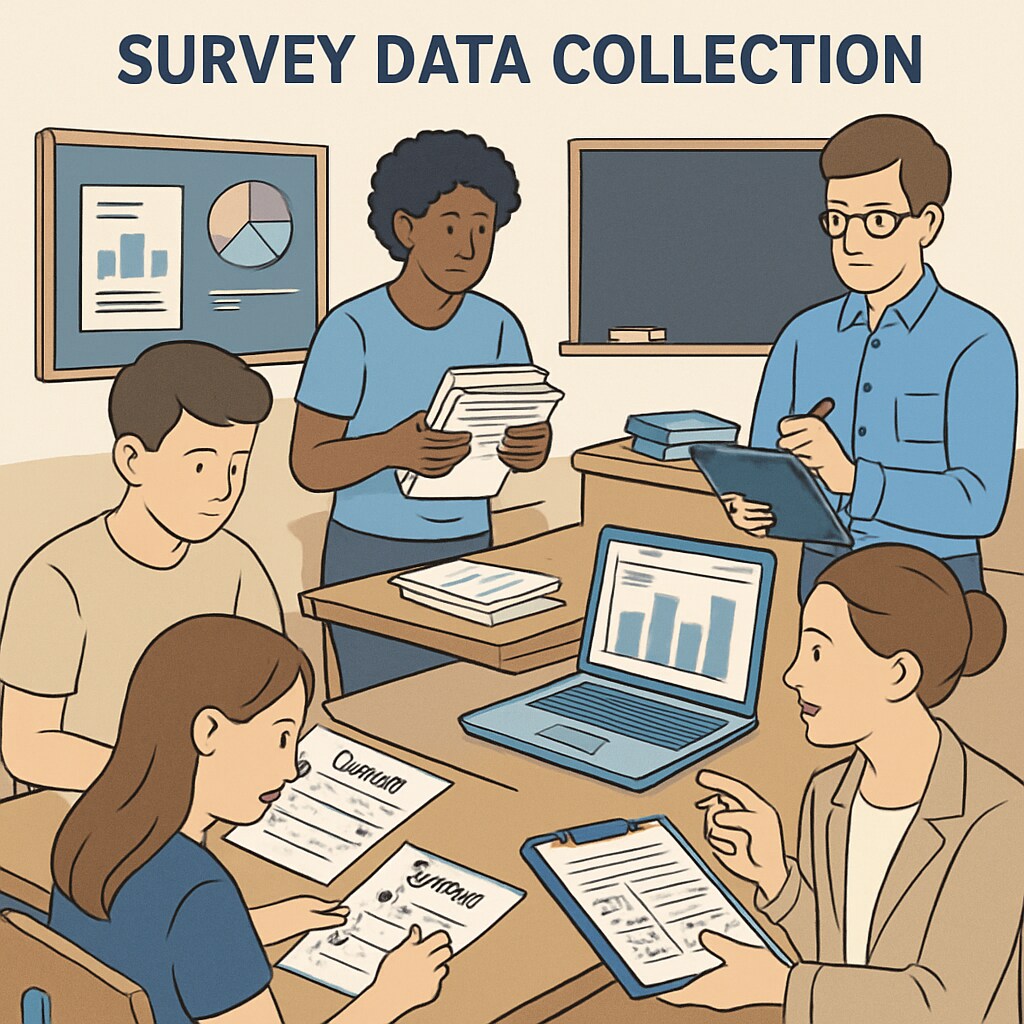 Survey data collection in K12 education research involving students.