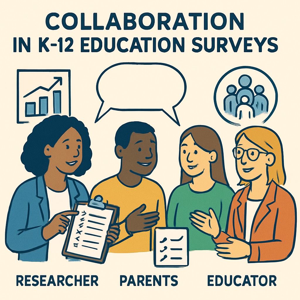 Collaboration in K12 education surveys among researchers and parents.