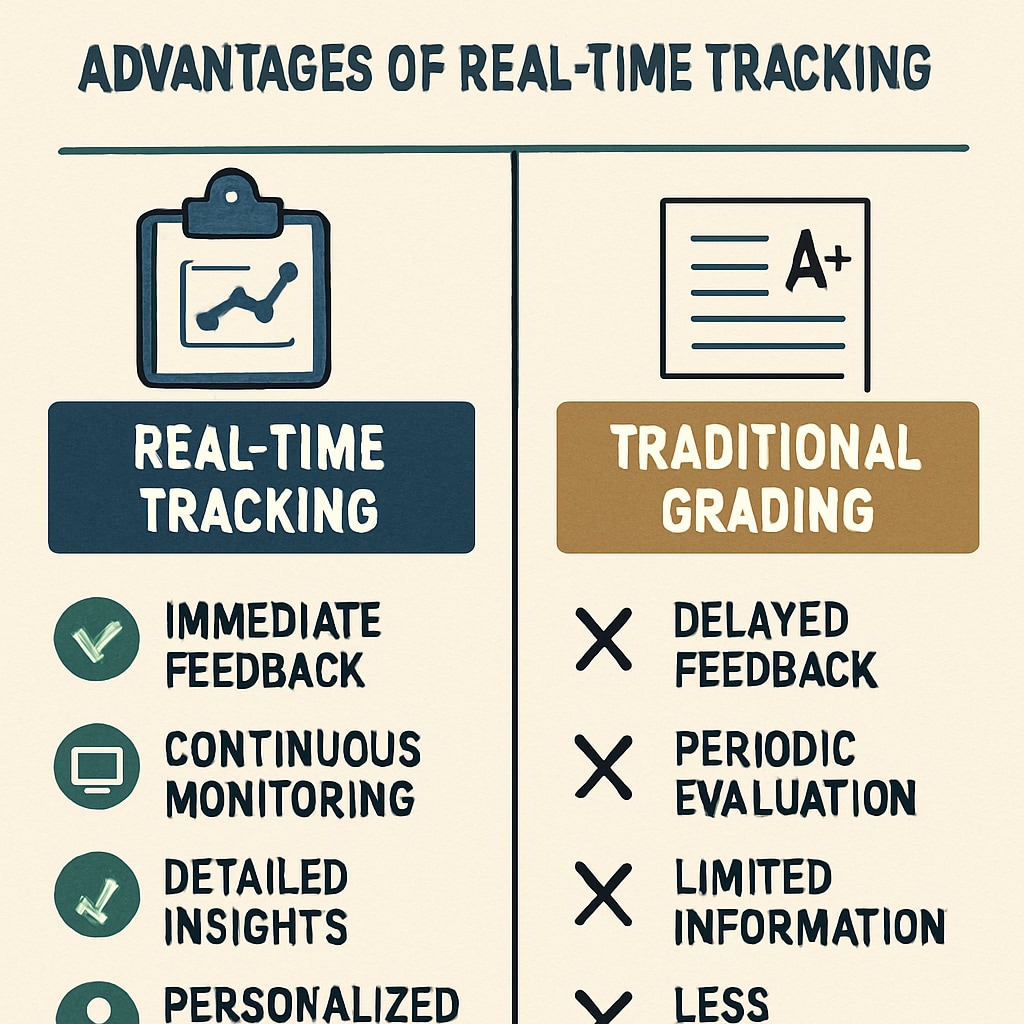 Comparing real-time tracking with traditional grading in education