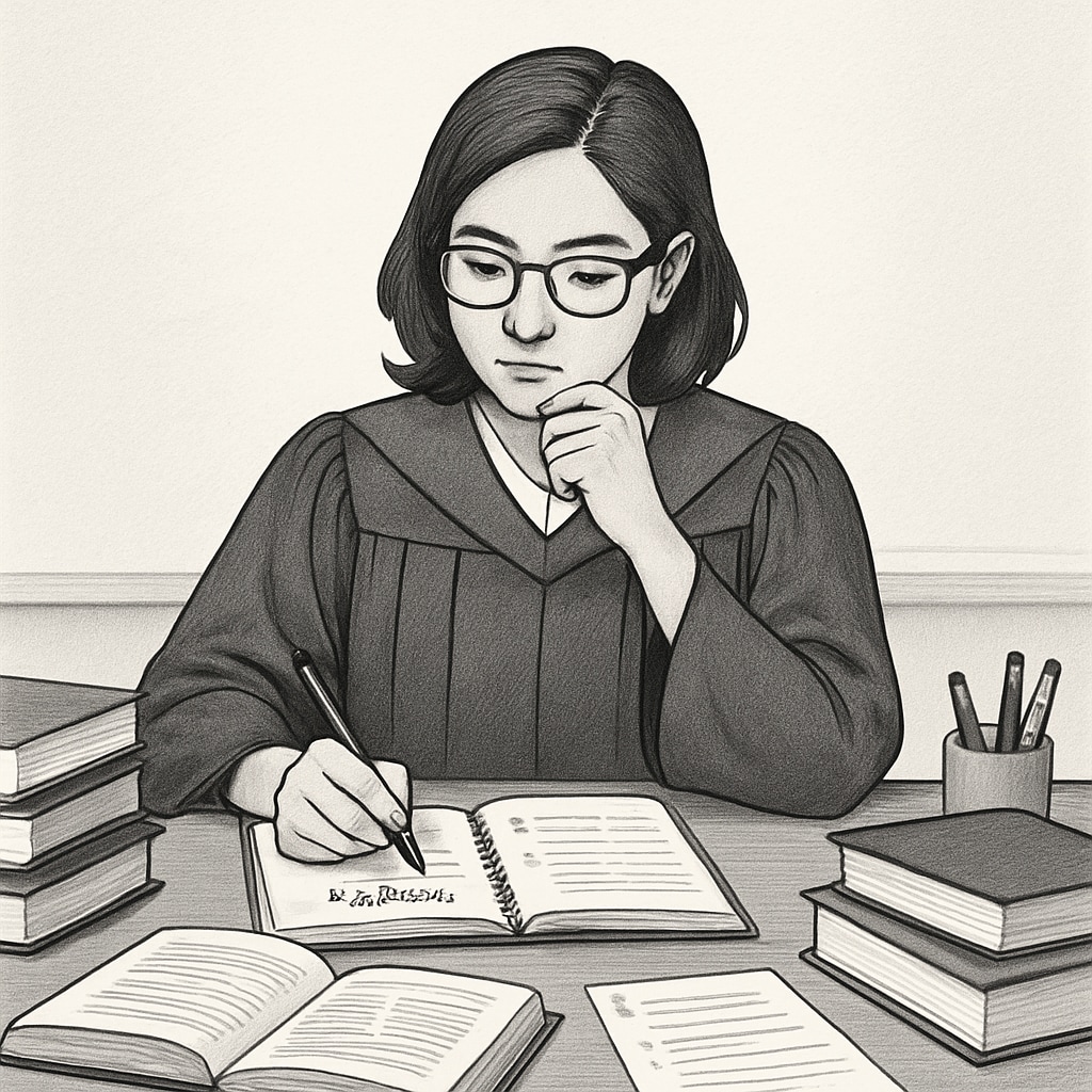 A graduate student reviewing notes and preparing questions for a school counseling interview. Graduate student preparing questions for a school counseling interview.