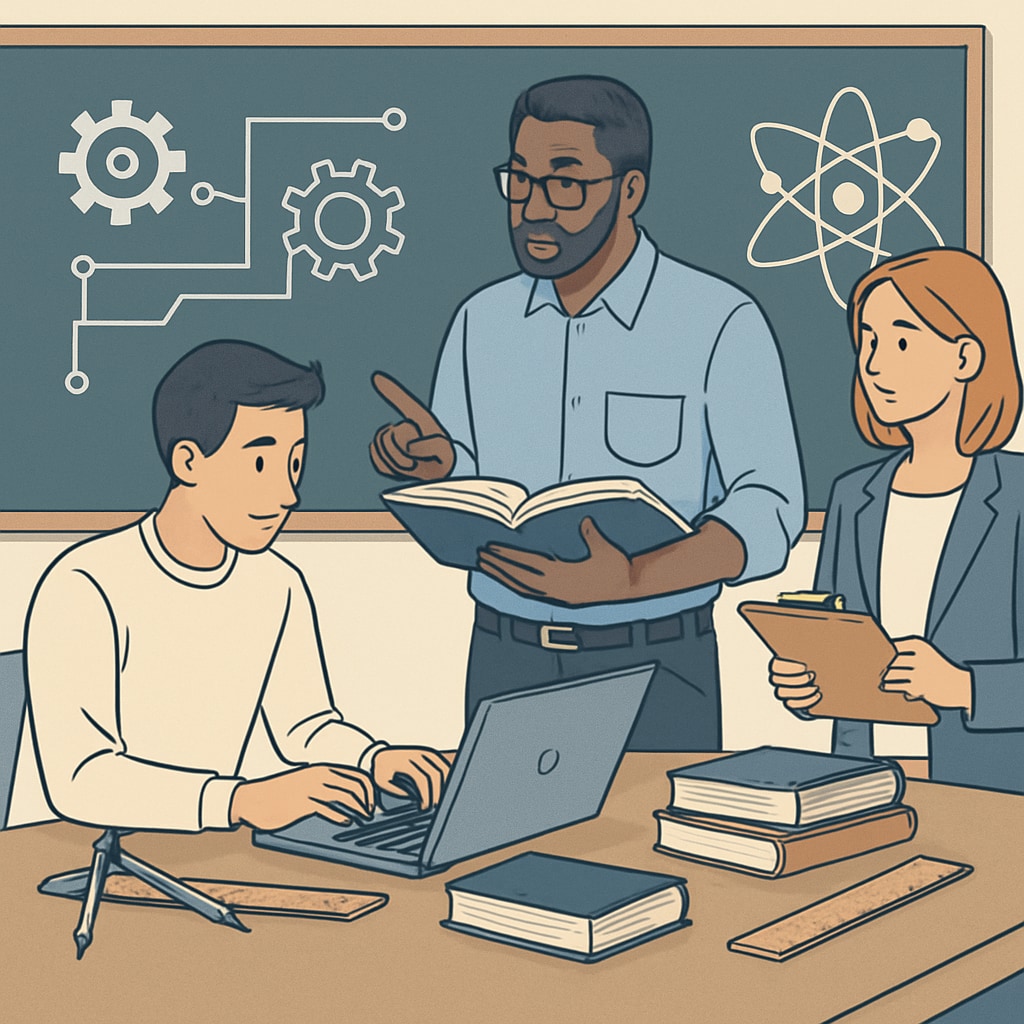 Collaboration between an engineering student and educators to design STEM curricula for K-12 education.