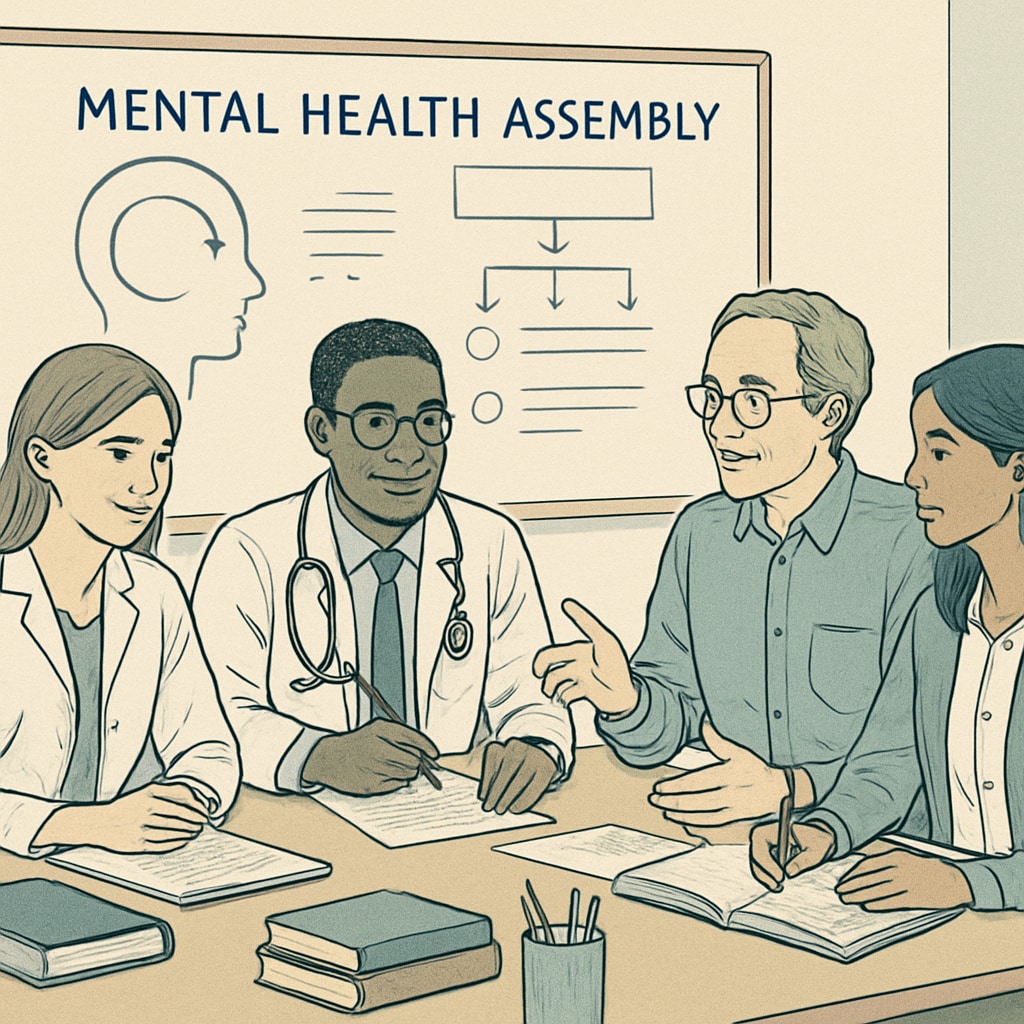 Medical students planning a high school mental health event