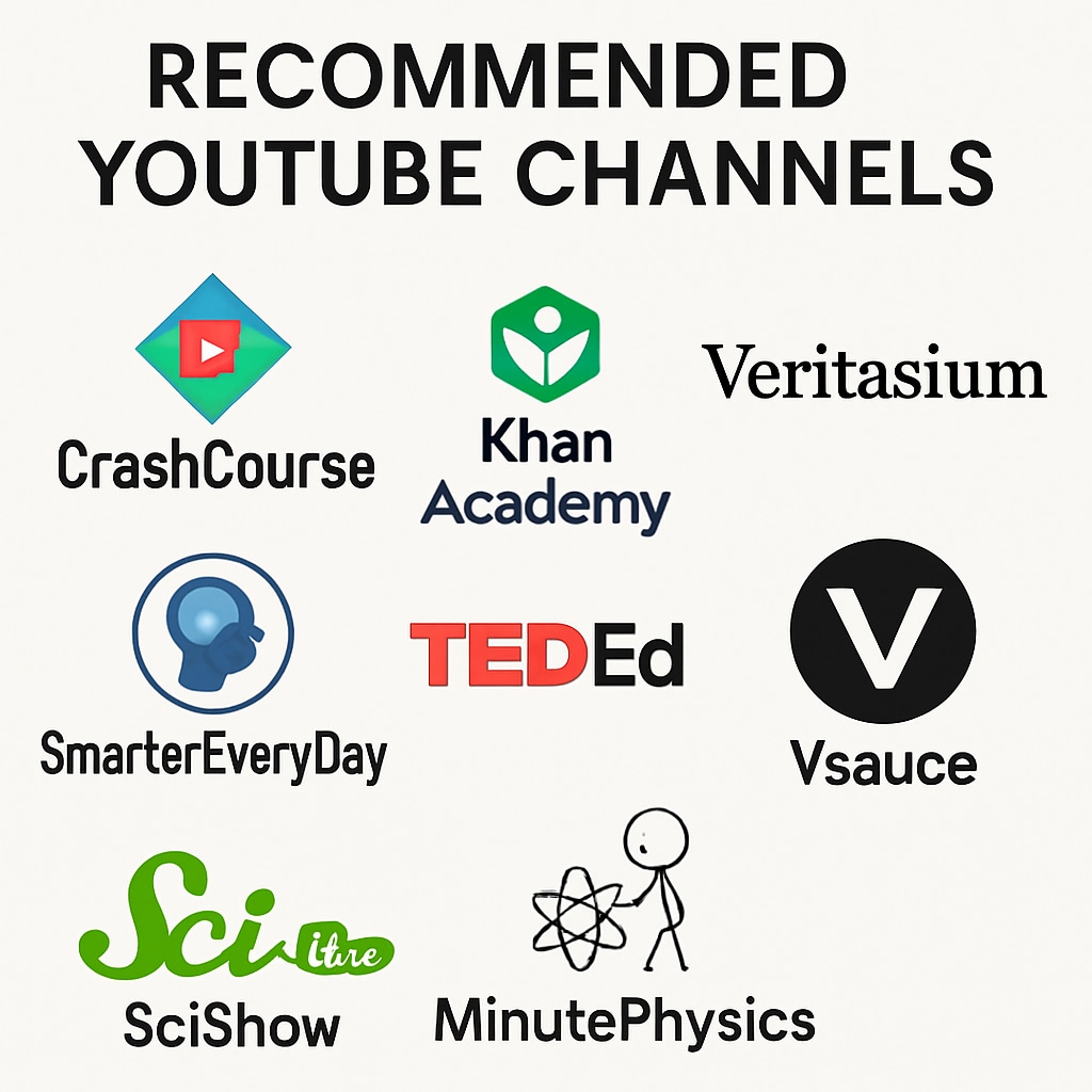 A collage of logos from the recommended YouTube channels, labeled with their respective names. Logos of top YouTube channels for campus recruitment math preparation.
