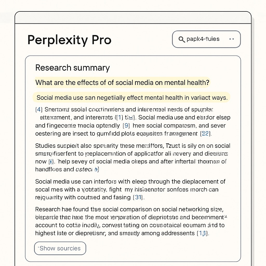 Perplexity Pro interface demonstrating research capabilities for university students