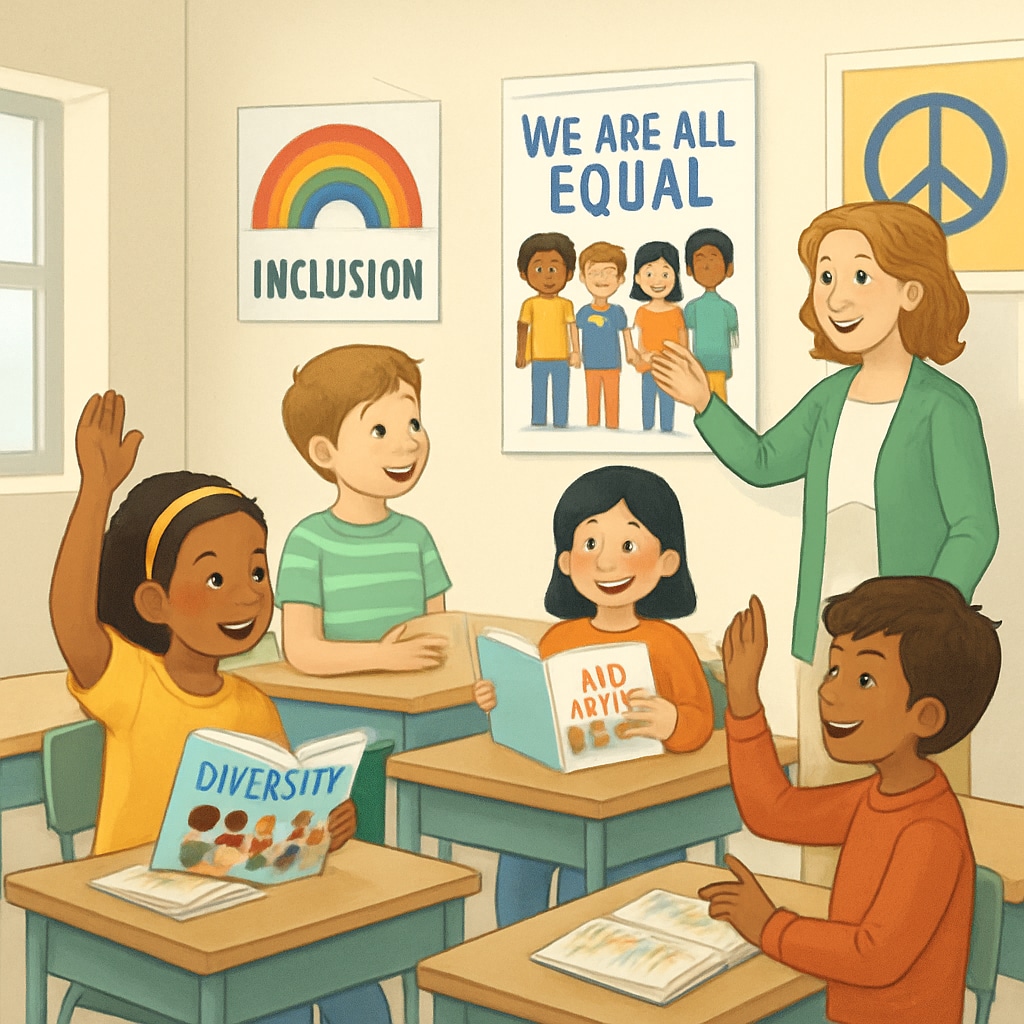 Classroom with children learning about diversity in an age-appropriate way.