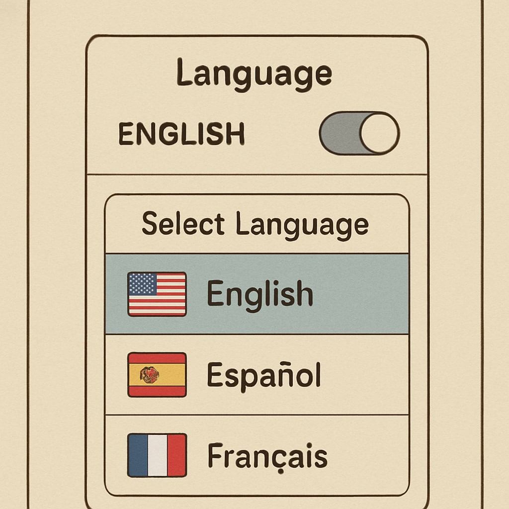 Gurwi app's multilingual interface with language options for diverse learners.