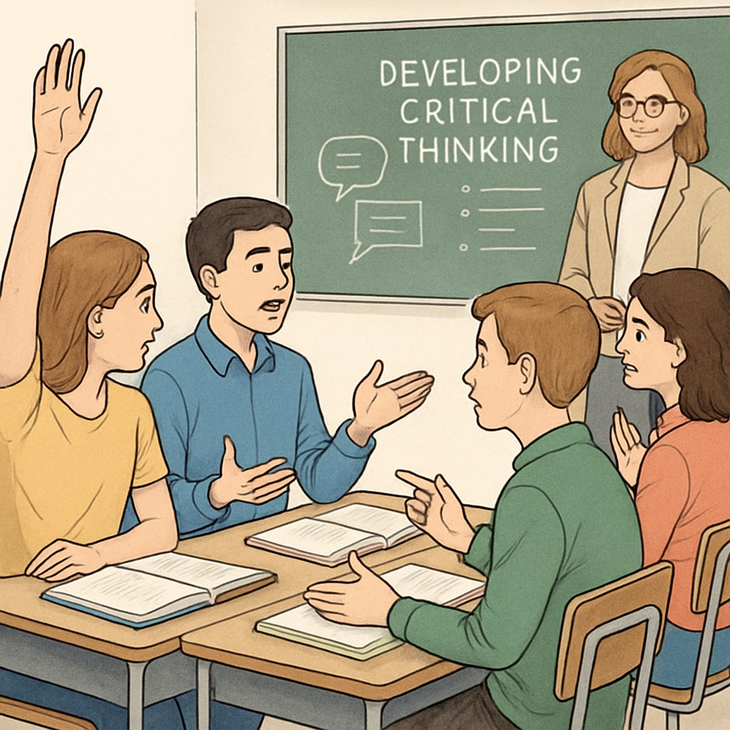 Classroom debate showcasing critical thinking development in K12 education