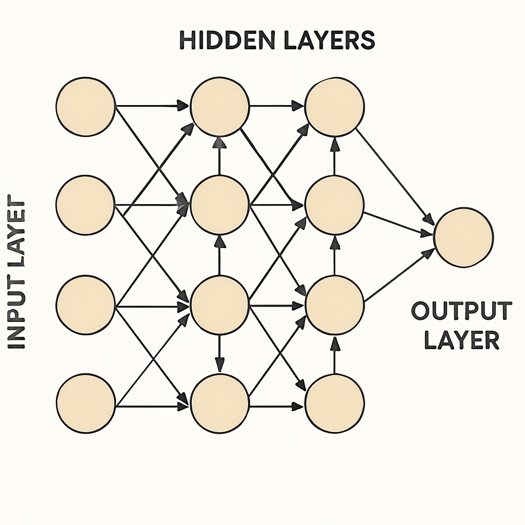 Educational visualization of AI model architecture for teaching algorithms and LLMs.