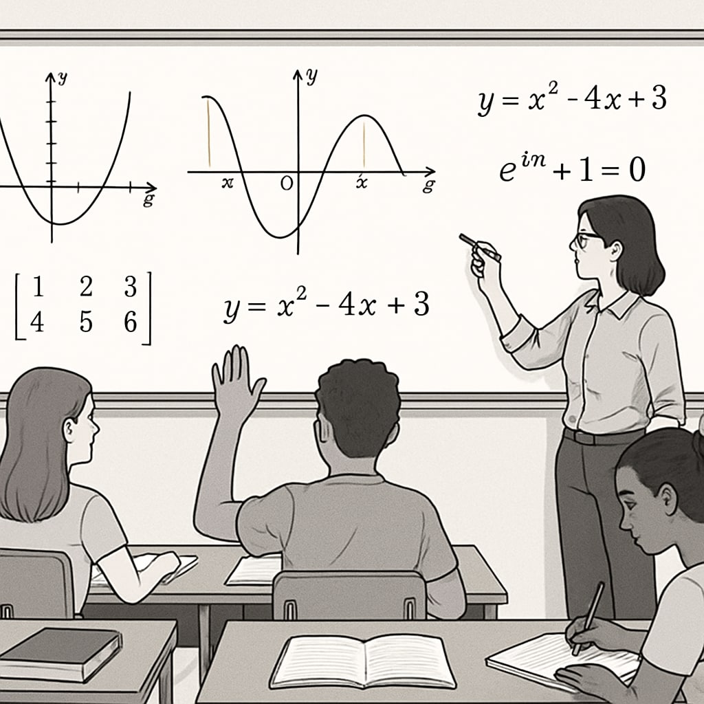 Students working on Calculus and Linear Algebra problems for biostatistics.