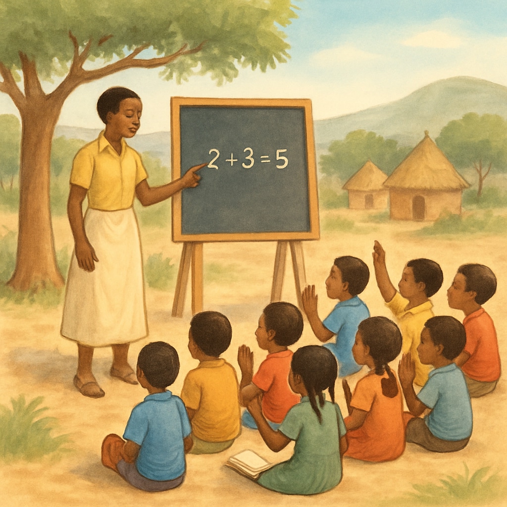 Rural African classroom, global education challenges