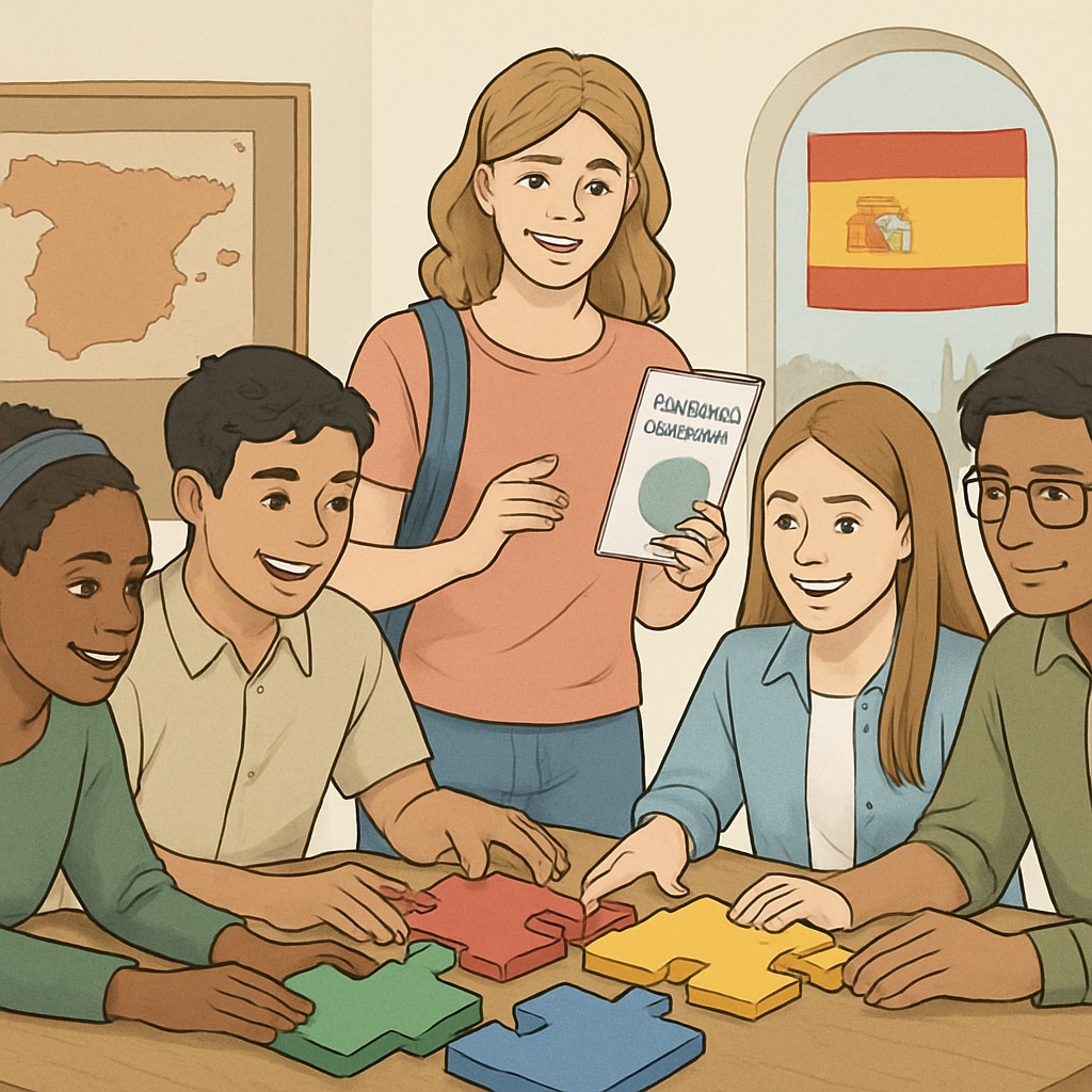 International students in Spain during a cultural orientation program.