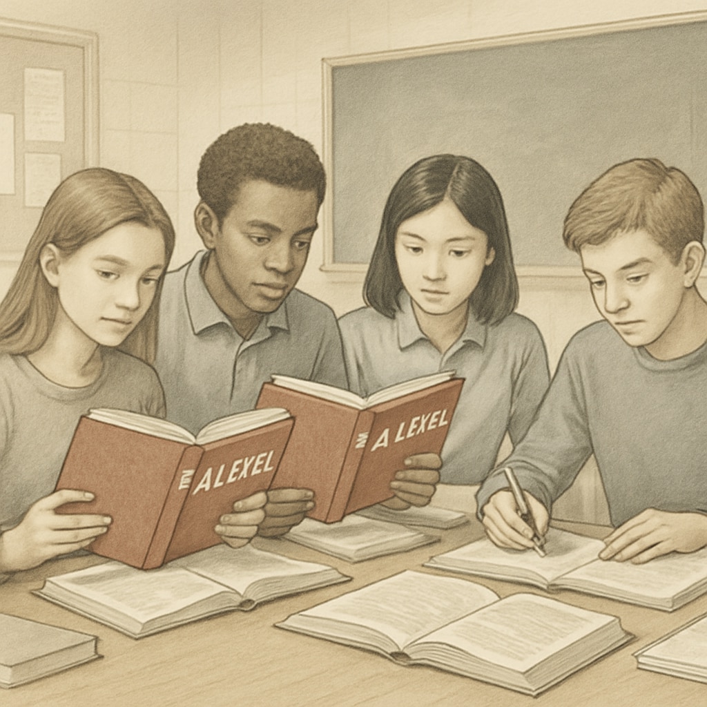 A depiction of students studying with A Level textbooks, highlighting the academic rigor of the curriculum. Students studying A Level textbooks, emphasizing preparation for U.S. university applications