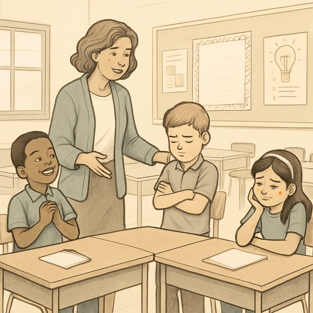 A teacher facilitating group activities to help students develop empathy and emotional intelligence.