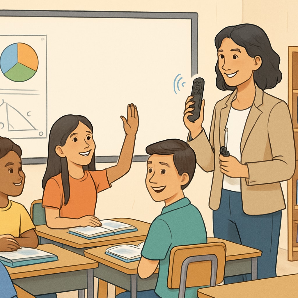 Teacher using WillowVoice for real-time transcription in the classroom.