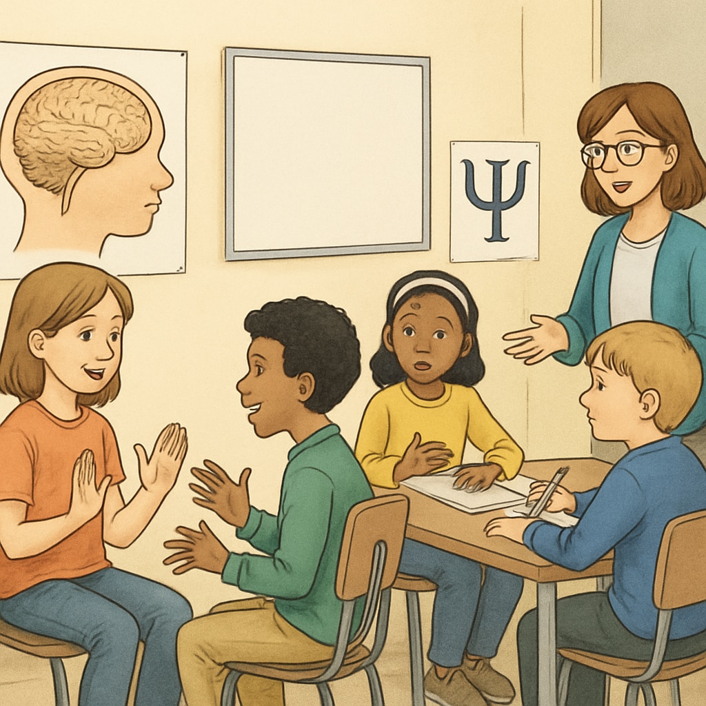 Children participating in practical psychological learning activities