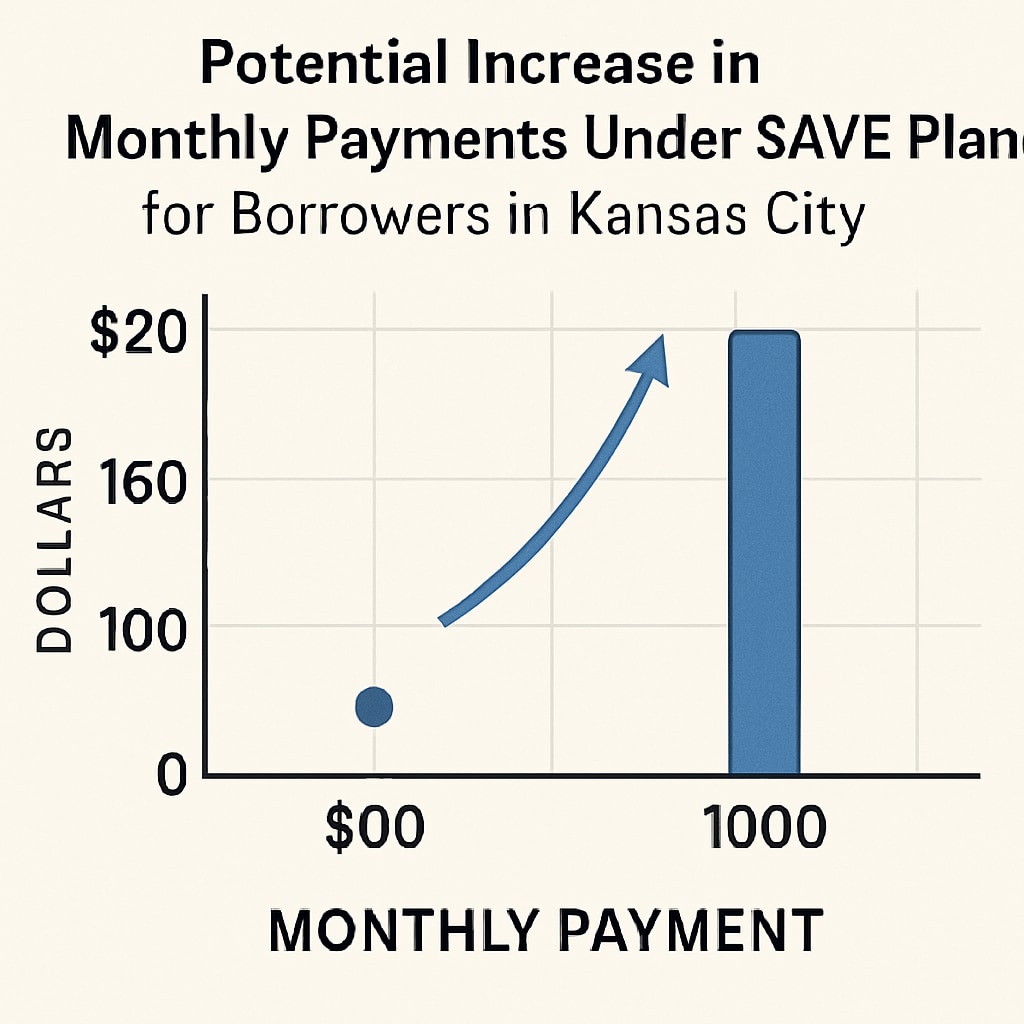 Chart illustrating SAVE plan repayment increases for Kansas City borrowers.