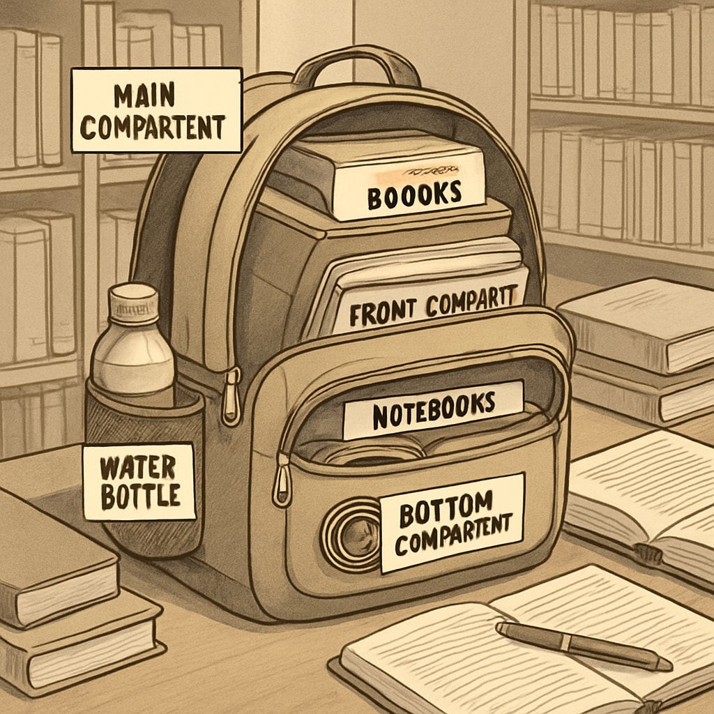 A spacious and affordable college bag with practical compartments for students.
