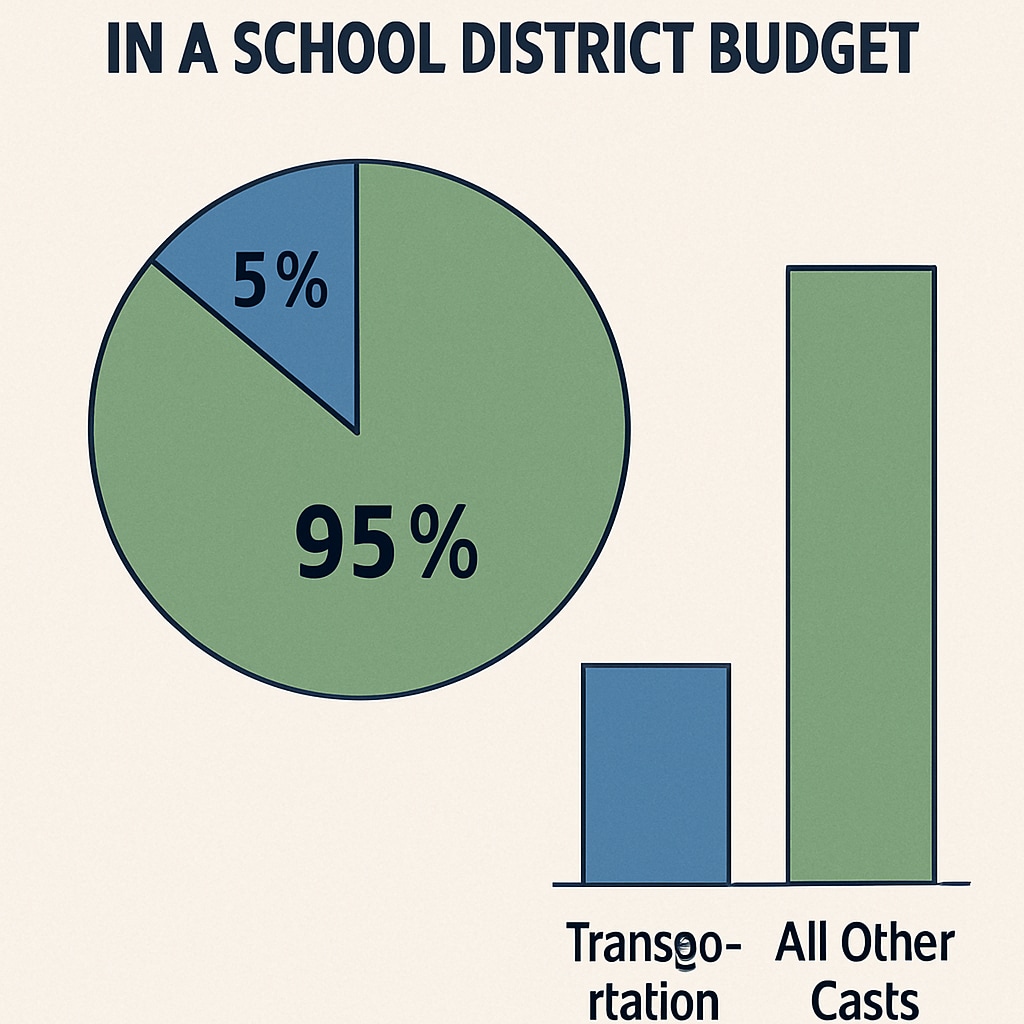 Infographic of transportation costs in school district budgets.