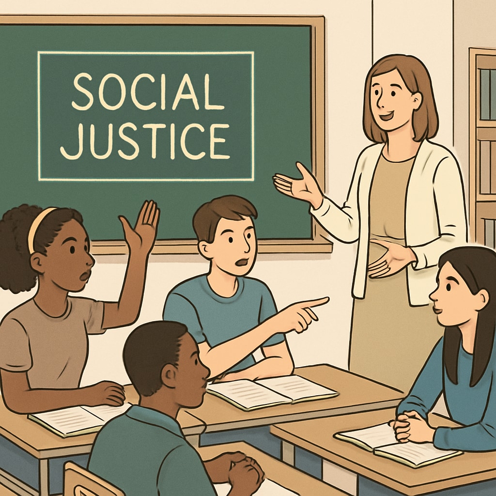 A classroom discussing wokeness and social justice topics among students.