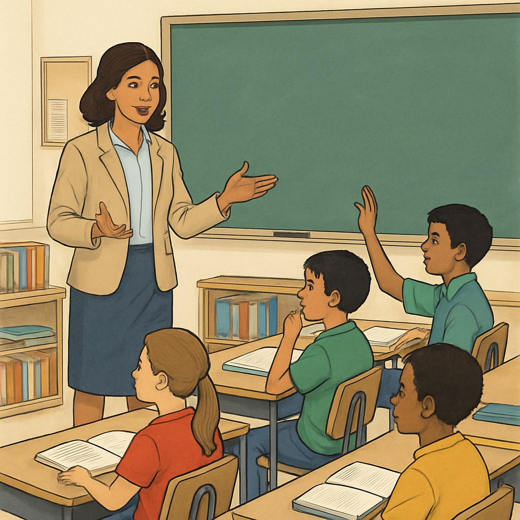 Teacher in a Canadian classroom teaching students—resume assistance example.