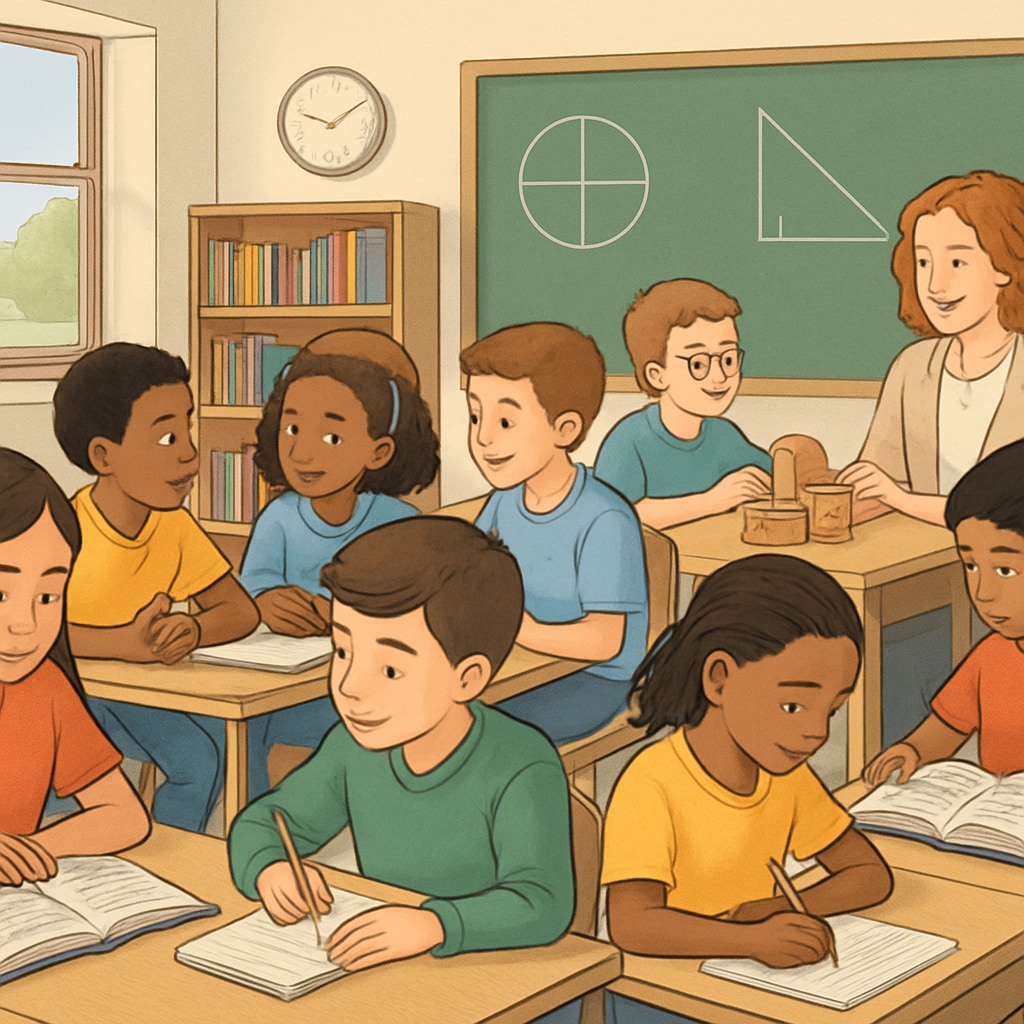A diverse classroom with students actively participating in various activities, representing holistic learning. Students engaged in activities highlighting holistic education methods.